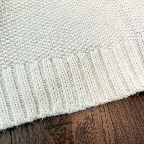 Gap Cream Knit Fur Draped Collar Sleeveless Open Midi Cardigan Vest Womens Small - Picture 6 of 6